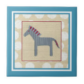 Cutout Zebra op Cream Background Tegeltje (Voorkant)