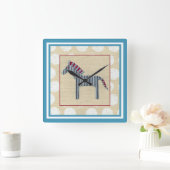 Cutout Zebra op Cream Background Vierkante Klok (Huis)
