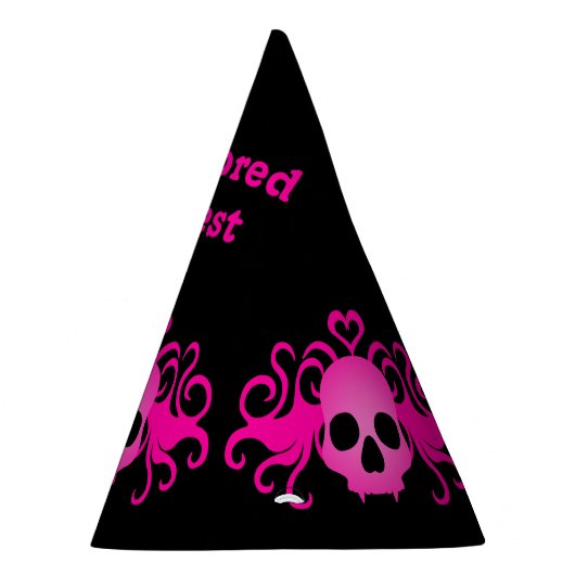 Cutrofiele roze schedel | Roze gothic Feesthoedjes (Rechts)