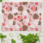 Cutrofielen, harten en kersen theedoek (Gevouwen)