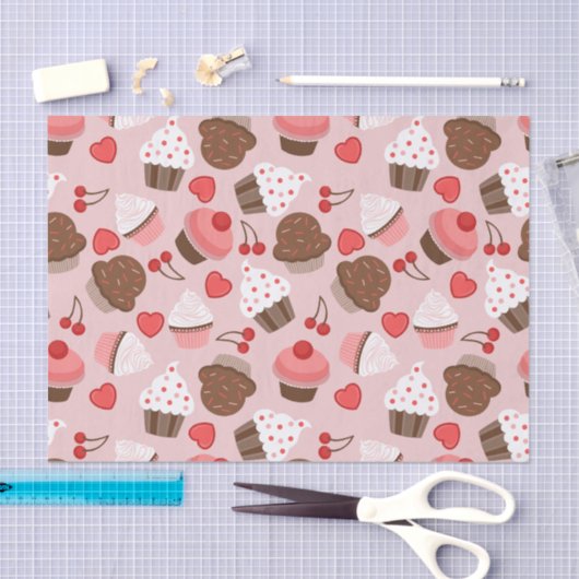 Cutrofielen, harten en kersen tissuepapier (Craft)