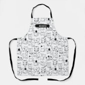 Cutrofielenpatroonkatten (zwart/wit) schort (Voorkant)