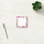 Cutrofielroze lijst met florale en naaldbladeren post-it® notes (Kantoor)