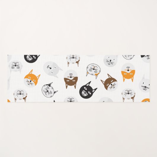 Cutropenpatroon - Oranje, zwart, bruin en wit Yogamat (Voorkant (horizontaal))