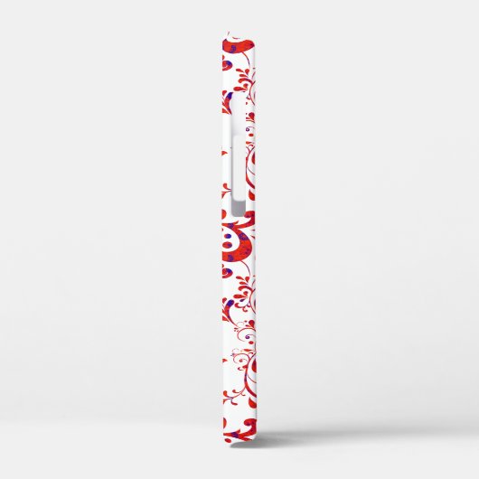 Cutrorood wit bloempatroon Case-Mate iPhone case (Achterkant / Links)