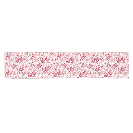 Cutrorood wit bloempatroon korte tafelloper (Horizontaal)