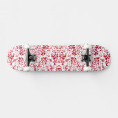 Cutrorood wit bloempatroon persoonlijk skateboard (Horizontaal)