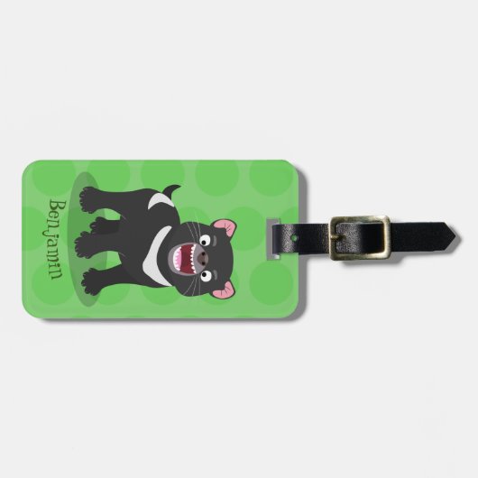 Cutrovende Tasmaanse duivelse cartoon illustratie Bagagelabel (Voorkant horizontaal)