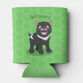 Cutrovende Tasmaanse duivelse cartoon illustratie Blikjeskoeler (Achterkant)