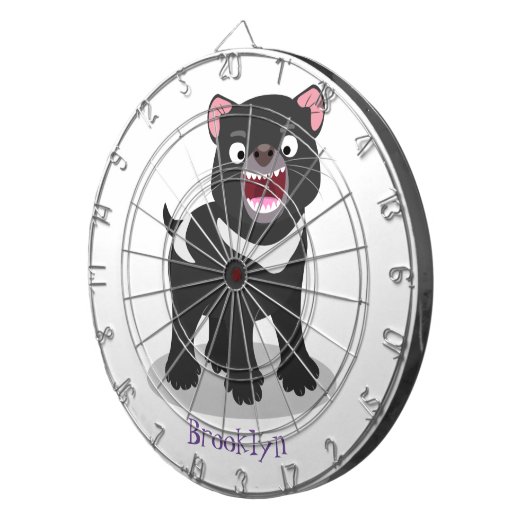 Cutrovende Tasmaanse duivelse cartoon illustratie Dartbord (Voorkant Rechts)