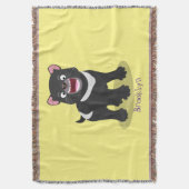 Cutrovende Tasmaanse duivelse cartoon illustratie Deken (Voorkant Verticaal)