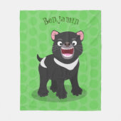 Cutrovende Tasmaanse duivelse cartoon illustratie Fleece Deken (Voorkant)