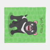 Cutrovende Tasmaanse duivelse cartoon illustratie Fleece Deken (Voorkant (Horizontaal))