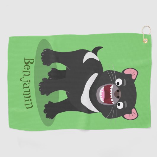 Cutrovende Tasmaanse duivelse cartoon illustratie Golfhanddoek (Horizontaal)