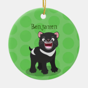 Cutrovende Tasmaanse duivelse cartoon illustratie Keramisch Ornament