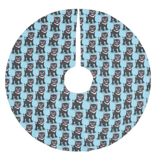 Cutrovende Tasmaanse duivelse cartoon illustratie Kerstboom Rok (Voorkant)