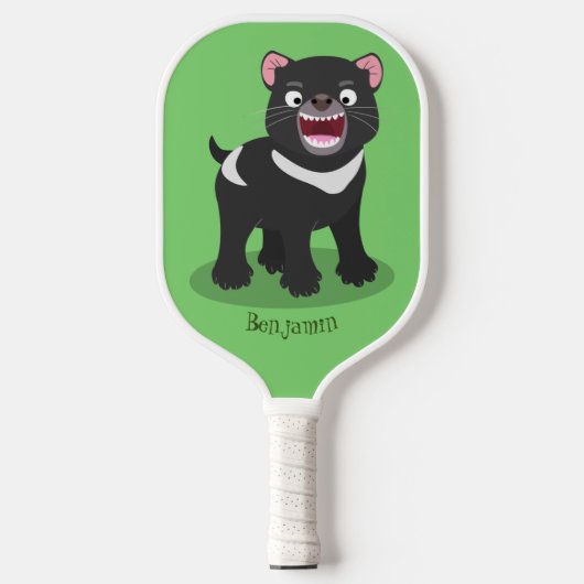 Cutrovende Tasmaanse duivelse cartoon illustratie Pickleball Paddle (Voorkant)