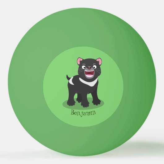 Cutrovende Tasmaanse duivelse cartoon illustratie Pingpongbal (Voorkant)