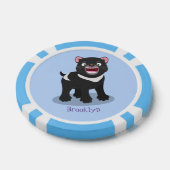 Cutrovende Tasmaanse duivelse cartoon illustratie Poker Chips (Enkel)
