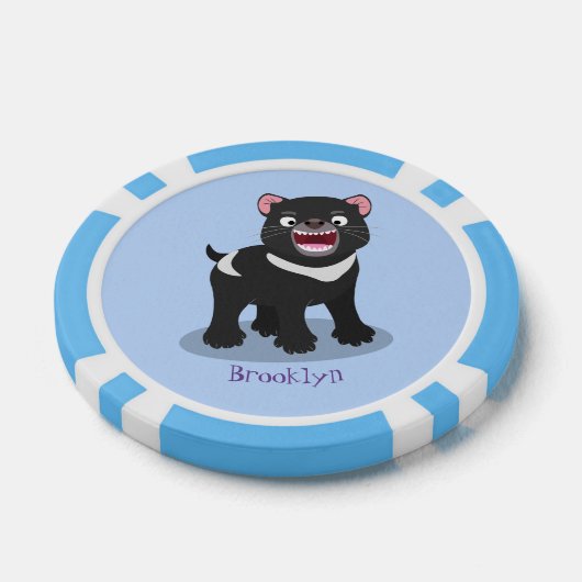 Cutrovende Tasmaanse duivelse cartoon illustratie Poker Chips (Enkel)