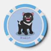 Cutrovende Tasmaanse duivelse cartoon illustratie Poker Chips (Achterkant)