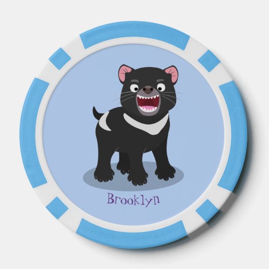 Cutrovende Tasmaanse duivelse cartoon illustratie Poker Chips (Achterkant)