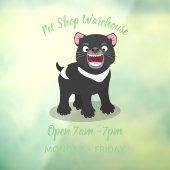 Cutrovende Tasmaanse duivelse cartoon illustratie Raamsticker (Vel 3)