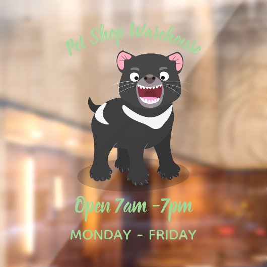 Cutrovende Tasmaanse duivelse cartoon illustratie Raamsticker (Vel 2)