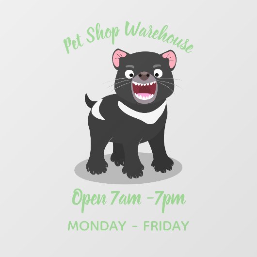 Cutrovende Tasmaanse duivelse cartoon illustratie Raamsticker (Vel)