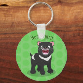 Cutrovende Tasmaanse duivelse cartoon illustratie Sleutelhanger (Voorkant)