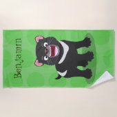 Cutrovende Tasmaanse duivelse cartoon illustratie Strandlaken (Voorkant)