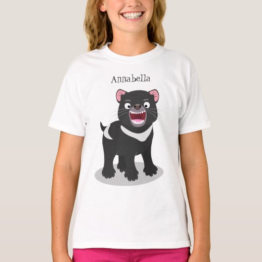 Cutrovende Tasmaanse duivelse cartoon illustratie T-shirt (Voorkant)