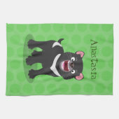 Cutrovende Tasmaanse duivelse cartoon illustratie Theedoek (Horizontaal)