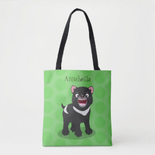 Cutrovende Tasmaanse duivelse cartoon illustratie Tote Bag