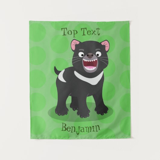 Cutrovende Tasmaanse duivelse cartoon illustratie Wandkleed (Voorkant)