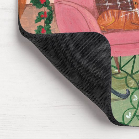 Cutroze kerstillustratie muismat (Hoek)