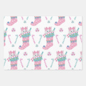 Cutroze kerstkatten inpakpapier vel (Voorkant 2)