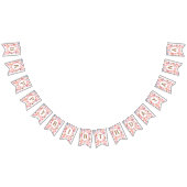 Cutroze waterverf met teddybeer en hart vlaggetjes (Alle)