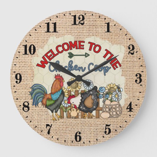 Cutry chicken coop woord art grote klok (Voorkant)