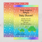 Cutschildpadden baby shower kaart (Voorkant / Achterkant)