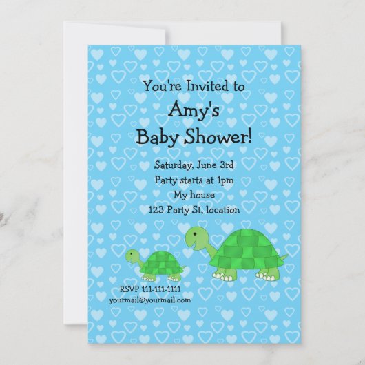 Cutschildpadden baby shower kaart (Voorkant)