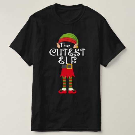 " cutste elf - familie " , passend bij kerstmis t-shirt (Design voorkant)