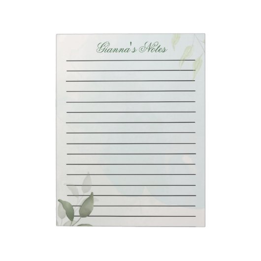 Cutsum Naam Botanisch Notitieblok (Linkerzijde)