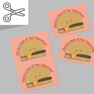 Cuttable Cheeseburger Kind Valentijnsdag Kaart