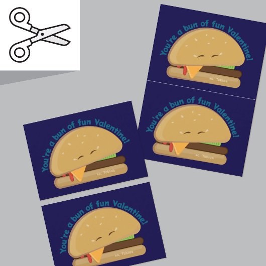 Cuttable Cheeseburger Kind Valentijnsdag Kaart