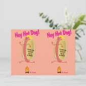 Cuttable Fire Jumping Hot Dog Valentijnsdag Kaart (Staand voorkant)