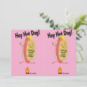 Cuttable Fire Jumping Hot Dog Valentijnsdag Kaart (Staand voorkant)