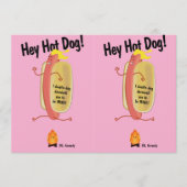 Cuttable Fire Jumping Hot Dog Valentijnsdag Kaart (Voorkant)