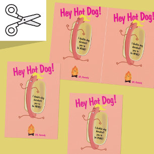 Cuttable Fire Jumping Hot Dog Valentijnsdag Kaart