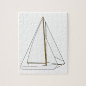 Cutter Sailboat Illustration Legpuzzel (Verticaal)